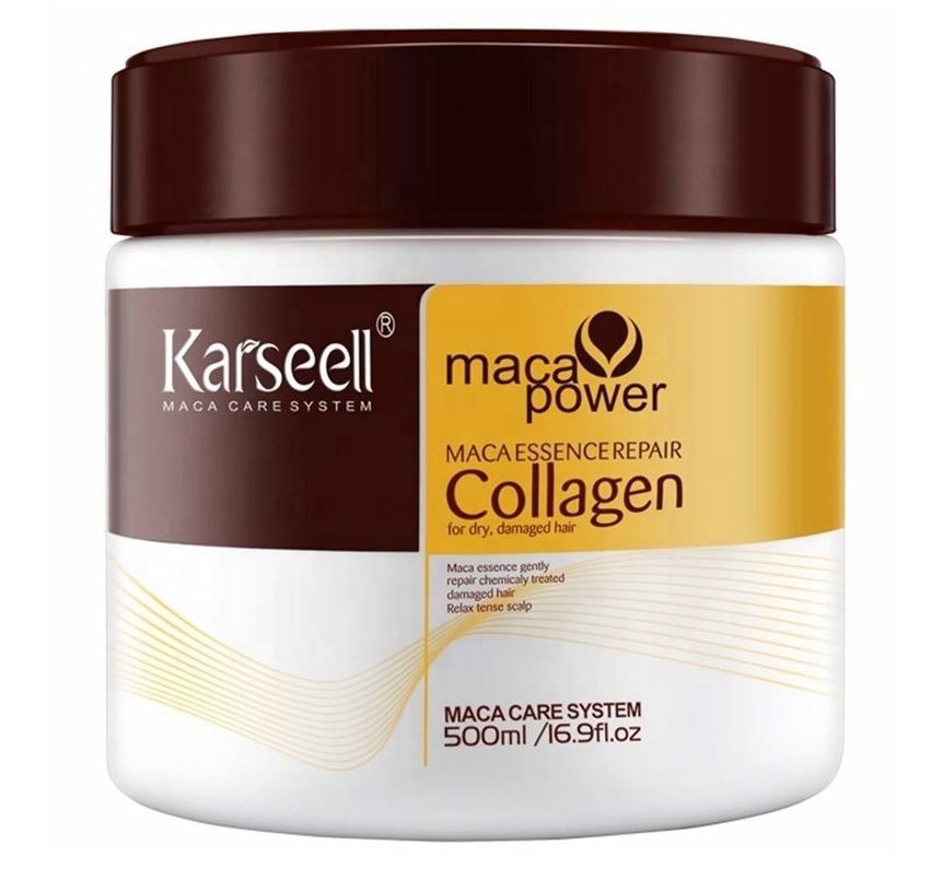 Karseell 콜라겐 마카 헤어 트리트먼트 에센스 리페어 컨디셔닝 마스크 500ml 건조 손상 모발용